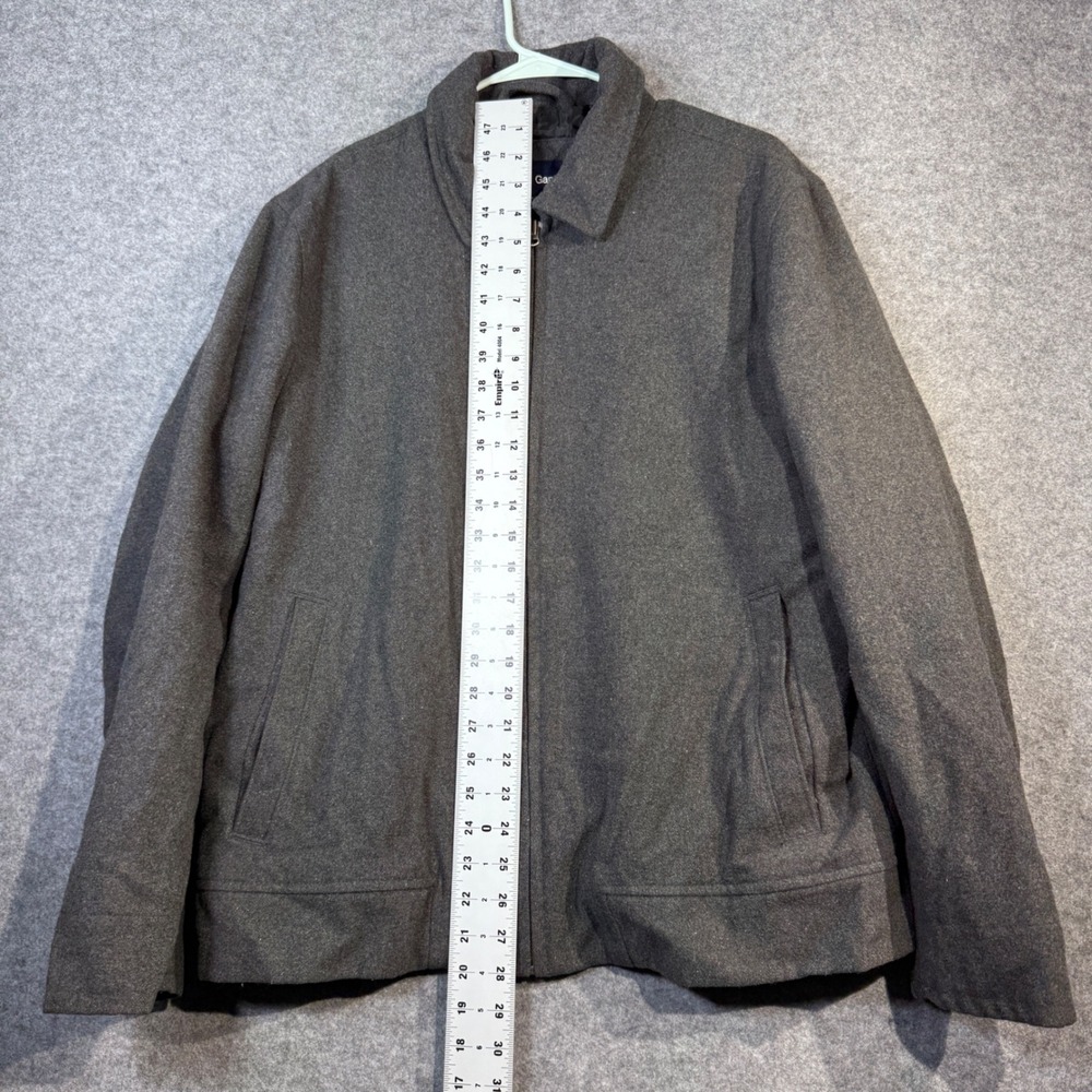 Gap Men's Charcoal Gray Wool Blend Zip Up Bomber‎ Jacket Size Large - Picture 8 of 9